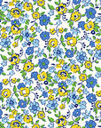 Merry Go Round - 54791-3 Flowing Flowers - Blue