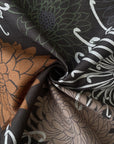 Blossom Quilt Japan - 7008-BR - Kobayashi Chrysanthemums on Brown