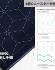 Stof til sashiko coasters (4 stk.) - fv 902 navy