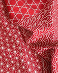Blossom Quilt Japan - 3014-R - Takumi Asanoha & Seigaiha - red