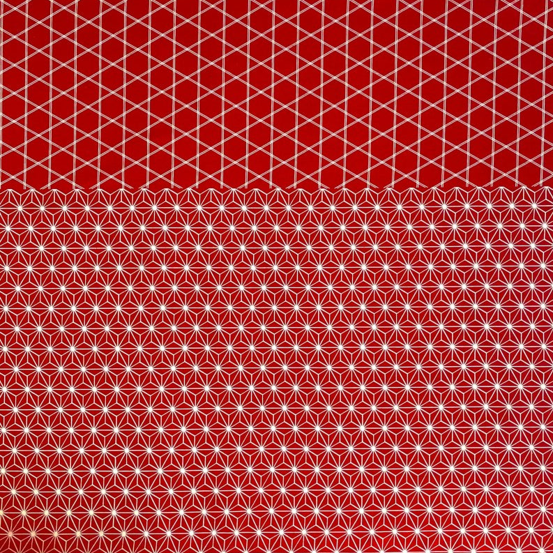 Blossom Quilt Japan - 3014-R - Takumi Asanoha &amp; Seigaiha - red