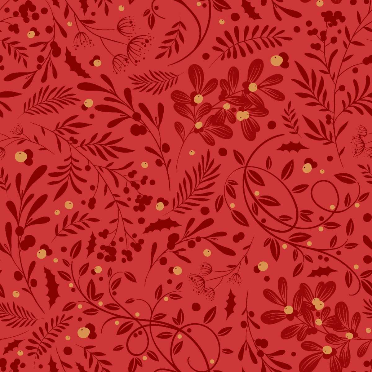 Holly Jolly Calico - 4675-88 Crimson