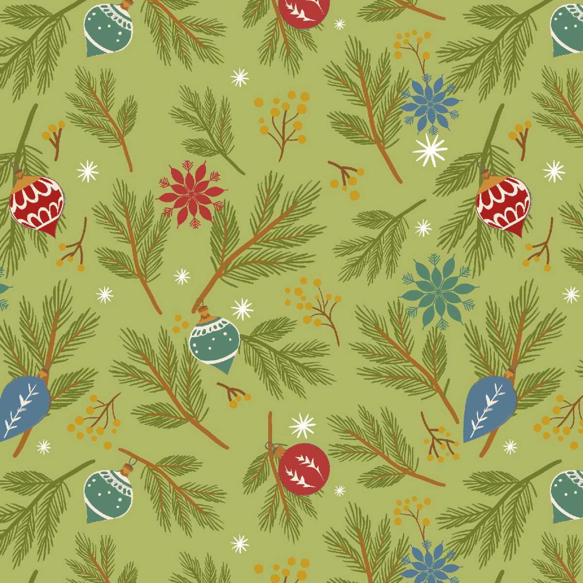 Holly Jolly Calico - 4679-66 Evergreen