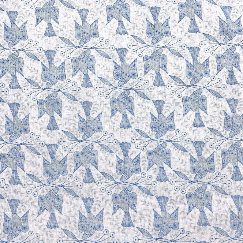 Blossom Quilt Japan - 5011-BL - Bird Blue