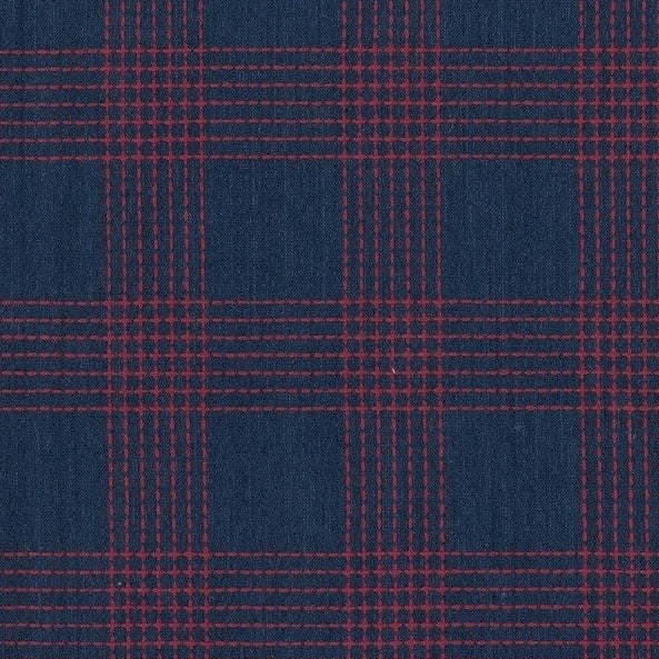 Blossom Quilt Japan - 5037-BL - Sakizome Faux Sashiko Navy Red