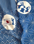 Blossom Quilt Japan - 5040-BL - Takumi Maneki-Neko - blue
