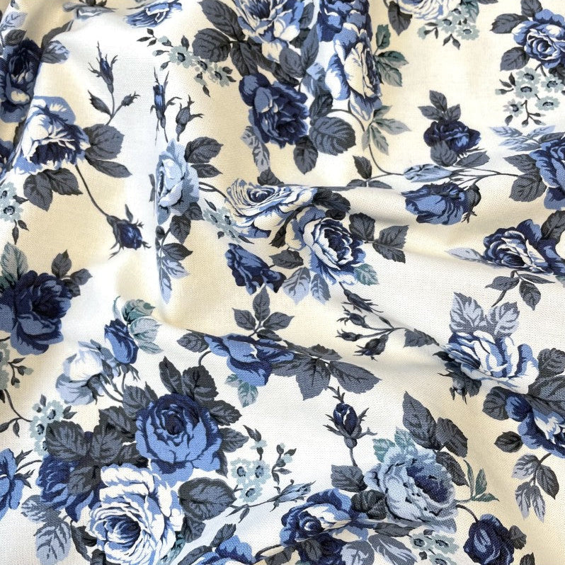 Blossom Quilt Japan - 5042-BL - Kobayashi Canvas Blue Flowers