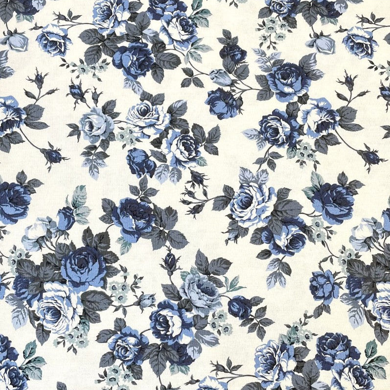 Blossom Quilt Japan - 5042-BL - Kobayashi Canvas Blue Flowers