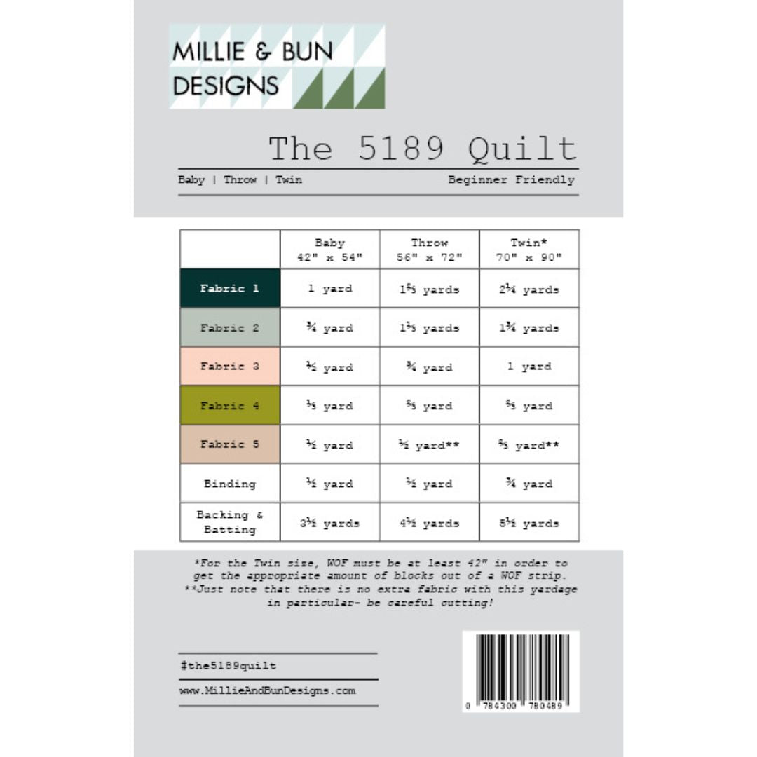 Millie &amp; Bun Designs - The 5189 Quilt