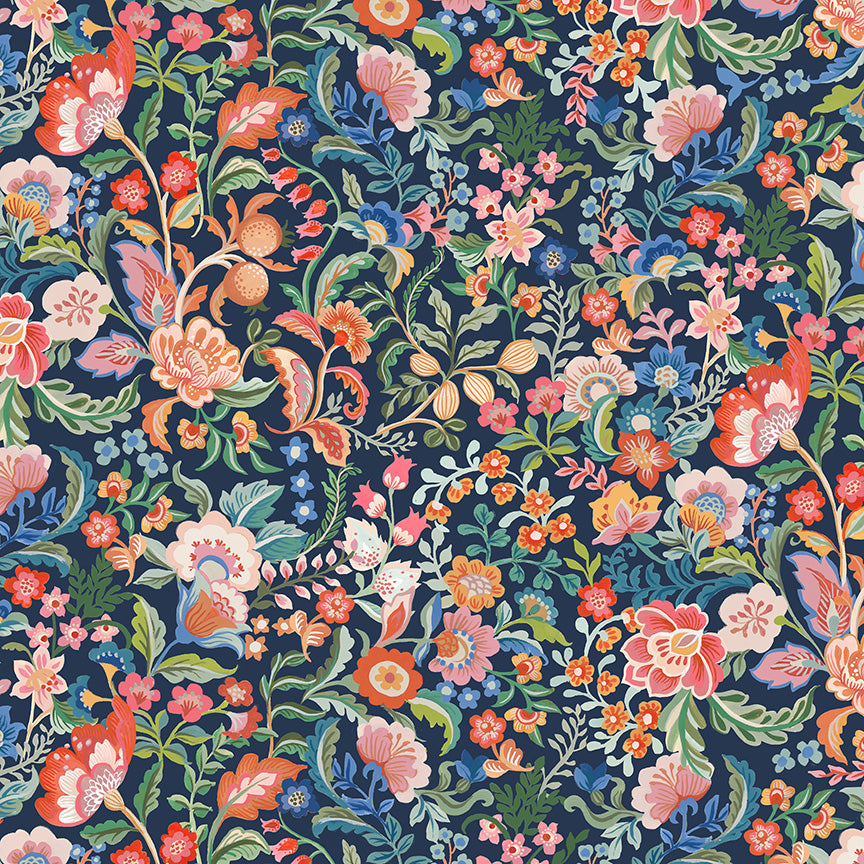 Tapestry - 55056-3 Legacy Blooms Indigo