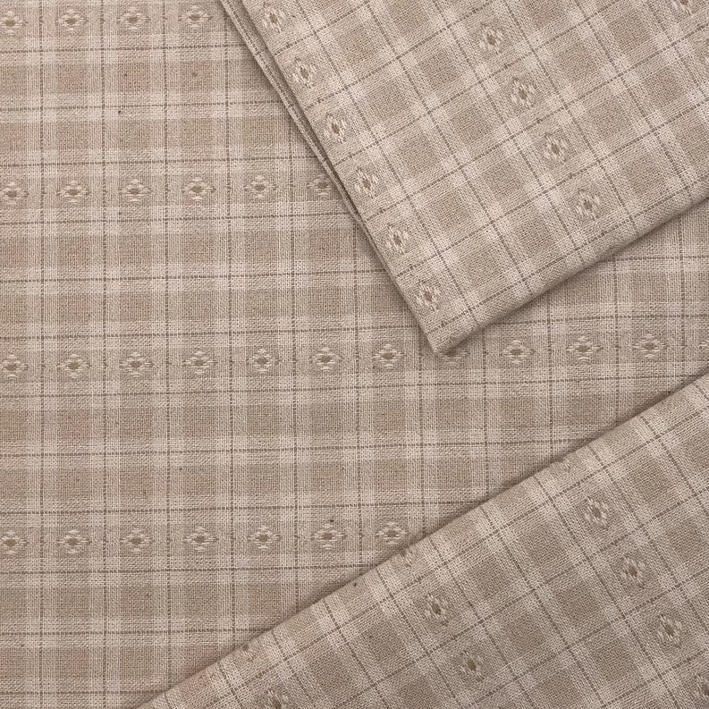 Blossom Quilt Japan - 7032-BR - Sakizome Checks Beige