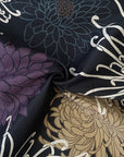 Blossom Quilt Japan - 8011-BLK - Kobayashi Chrysanthemums on Black