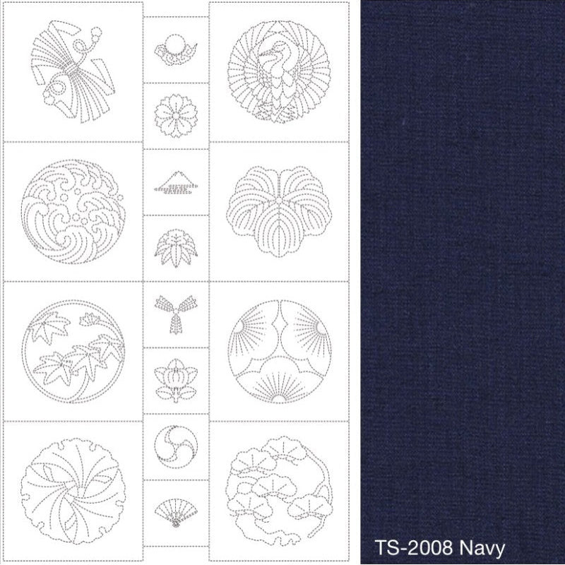 Sashiko Panel - Navy